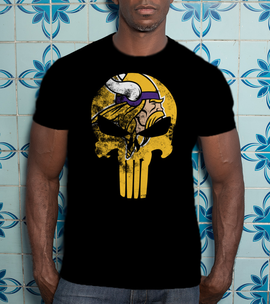 Vikings Skull Punisher Crossover T-Shirt
