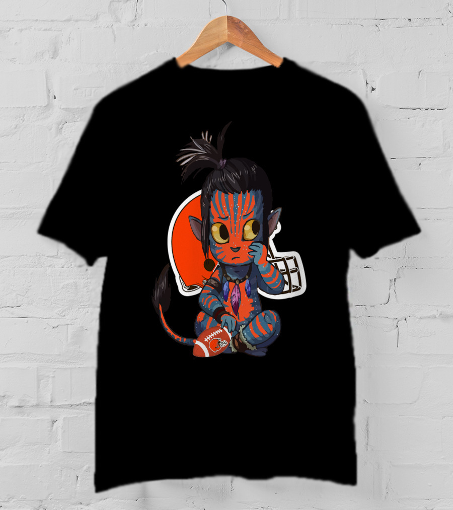 Avatar Browns Alien Creature With Football And Helmet T-Shirt