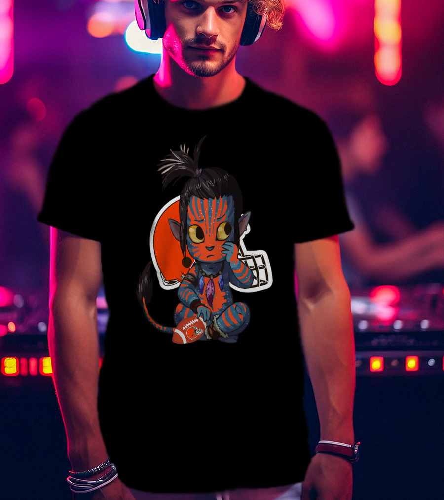 Avatar Browns Alien Creature With Football And Helmet T-Shirt