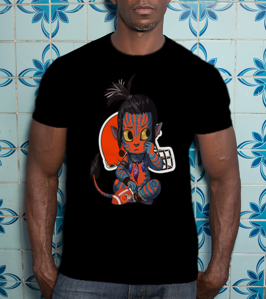 Avatar Browns Alien Creature With Football And Helmet T-Shirt