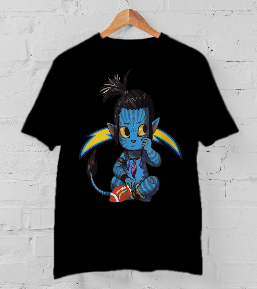Avatar Chargers Football Creature With Lightning Bolt Background T-Shirt