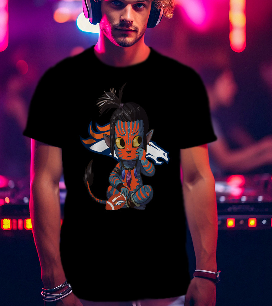 Avatar Broncos Chibi With Denver Broncos Logo And Football T-Shirt
