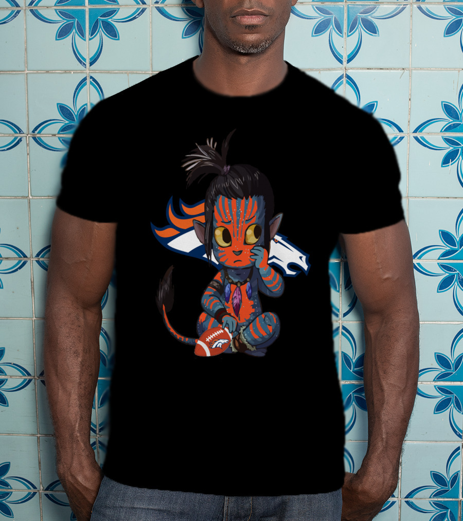 Avatar Broncos Chibi With Denver Broncos Logo And Football T-Shirt
