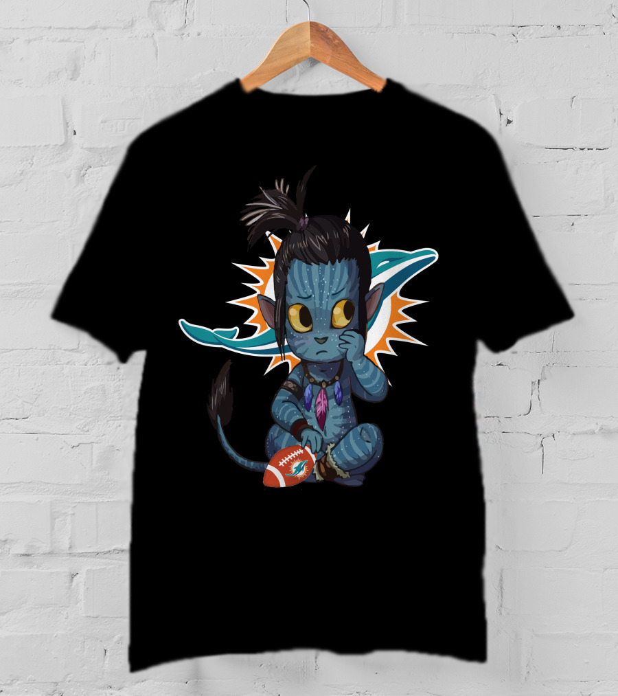Miami Dolphins Avatar Crossover Football Character T-Shirt