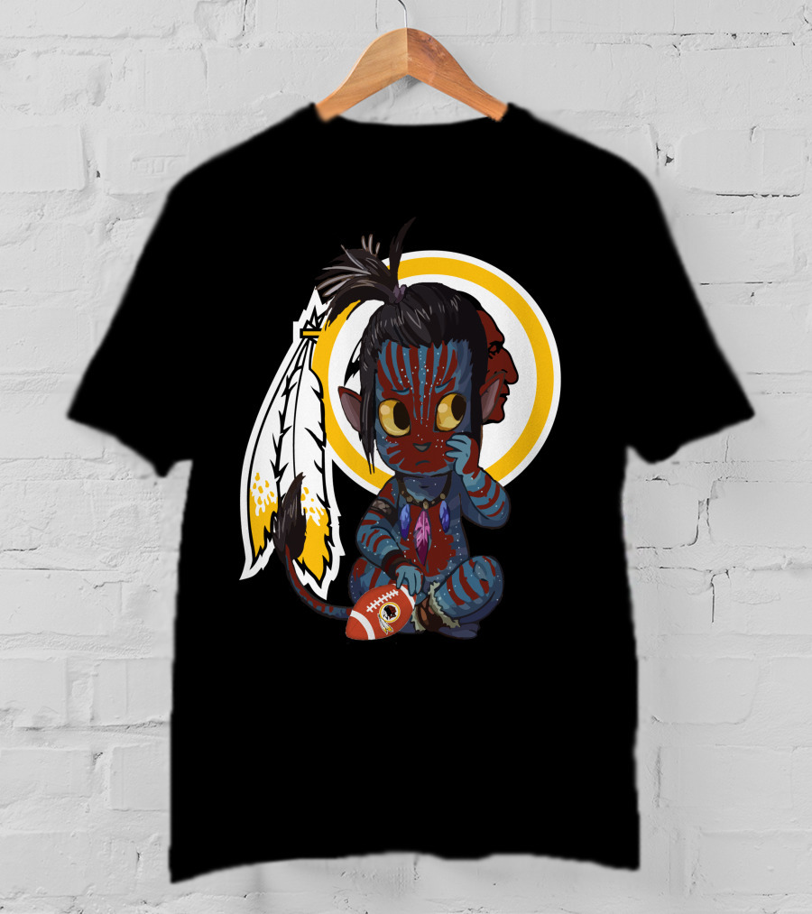 Avatar Redskins Football Character With Feathers And Face Paint T-Shirt