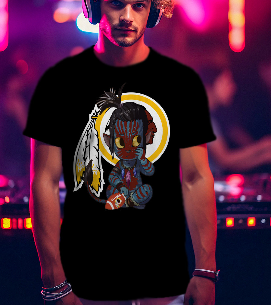 Avatar Redskins Football Character With Feathers And Face Paint T-Shirt