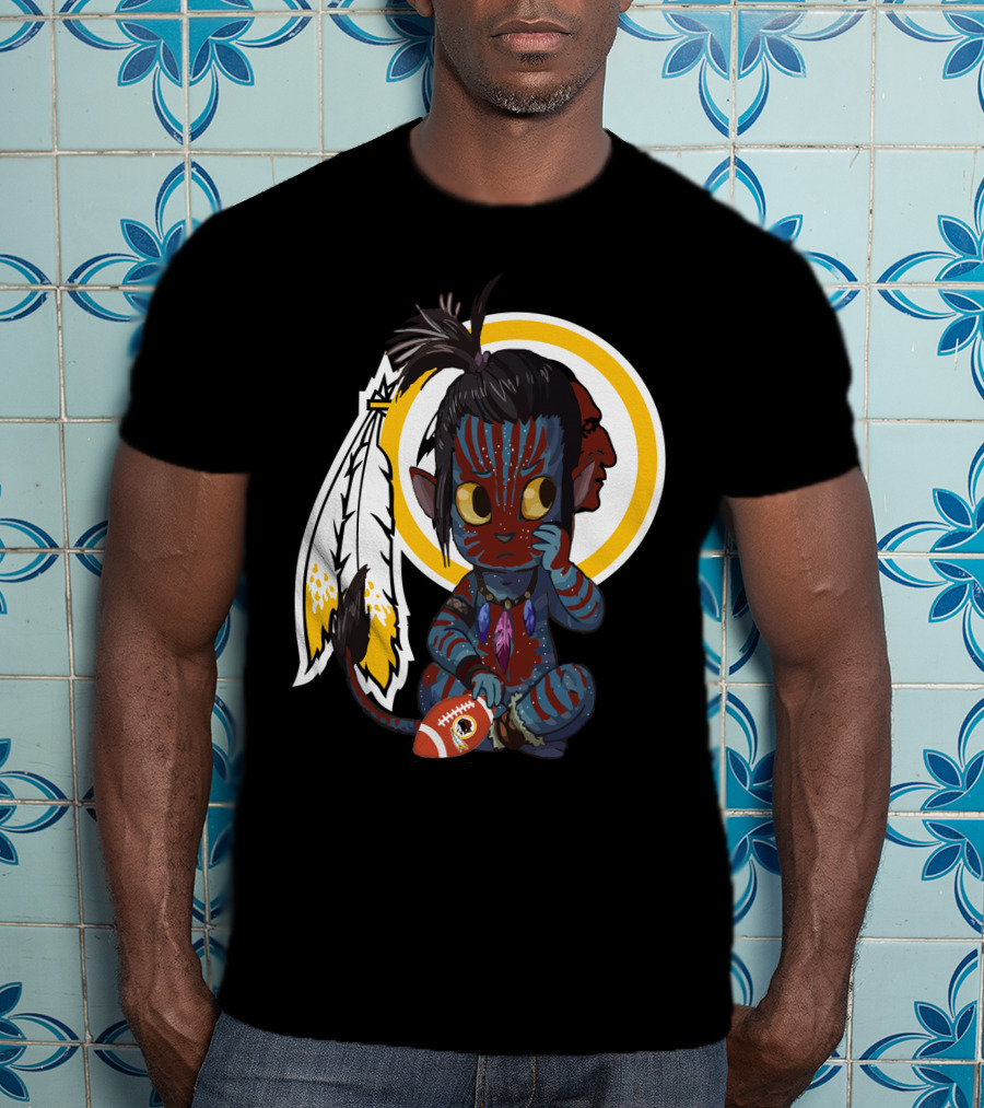 Avatar Redskins Football Character With Feathers And Face Paint T-Shirt