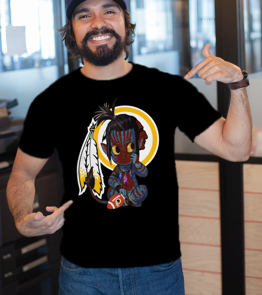 Avatar Redskins Football Character With Feathers And Face Paint T-Shirt