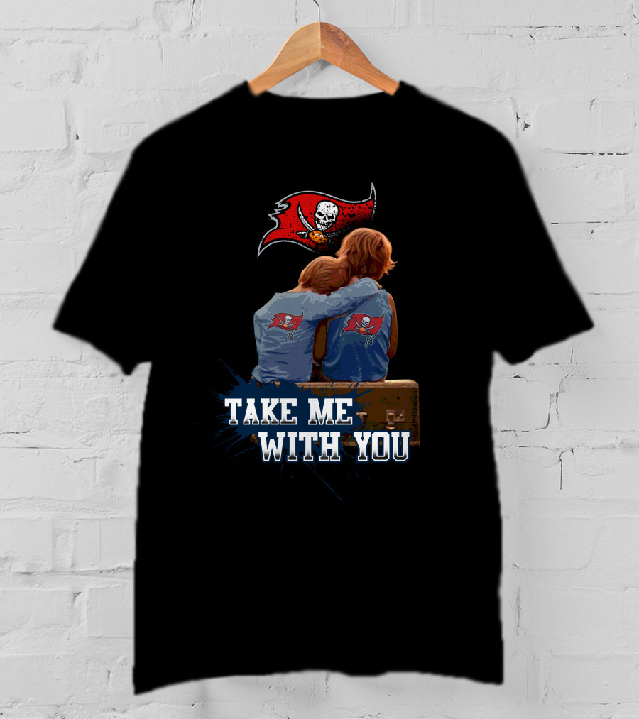 Buccaneers Take Me With You Flag And Sitting Figures T-Shirt