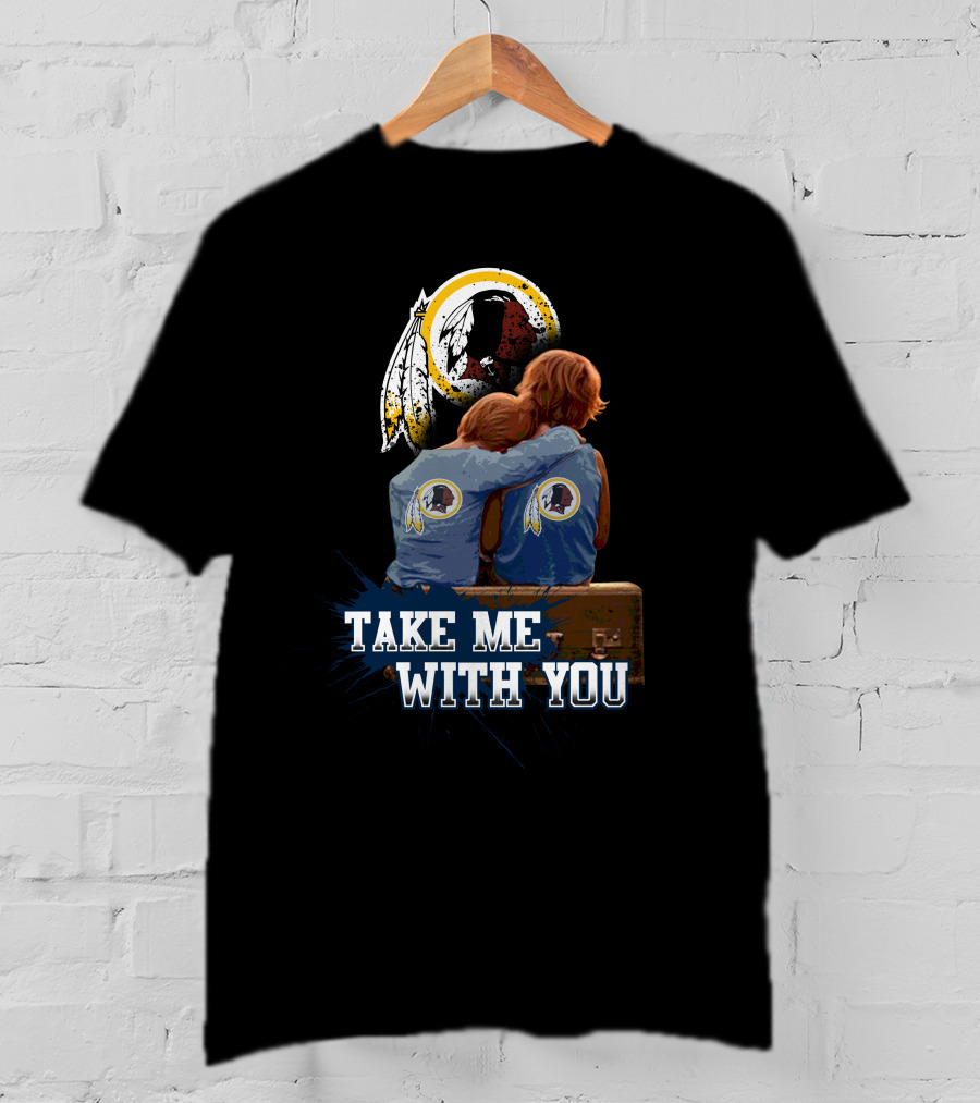 Redskins Take Me With You Feather Symbol Iconic Emblem Hugging Children T-Shirt