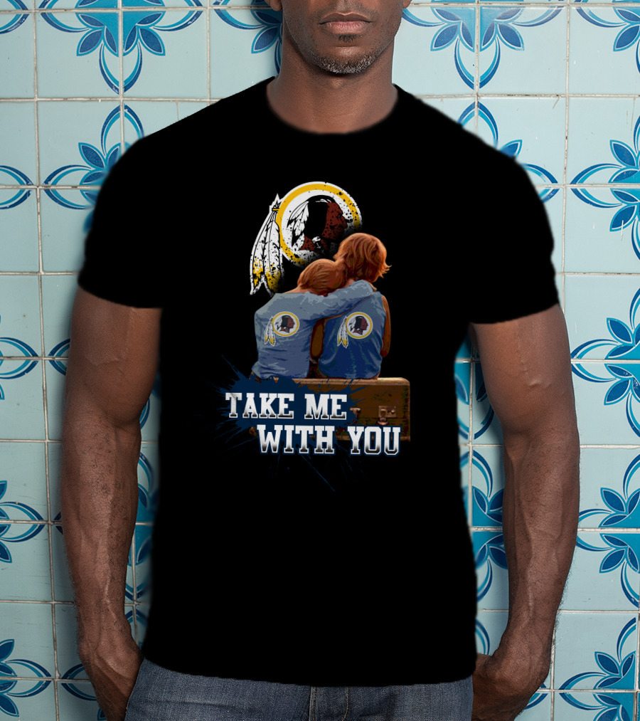 Redskins Take Me With You Feather Symbol Iconic Emblem Hugging Children T-Shirt
