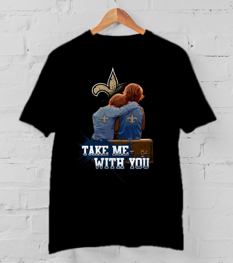 Take Me With You Saints Fleur De Lis Backpackers T-Shirt