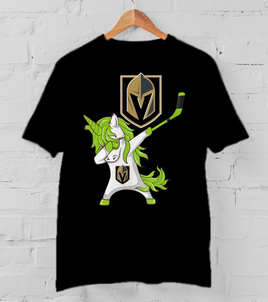 St Patrick Day Dabbing Unicorn Vegas Golden Knights Hockey T-Shirt