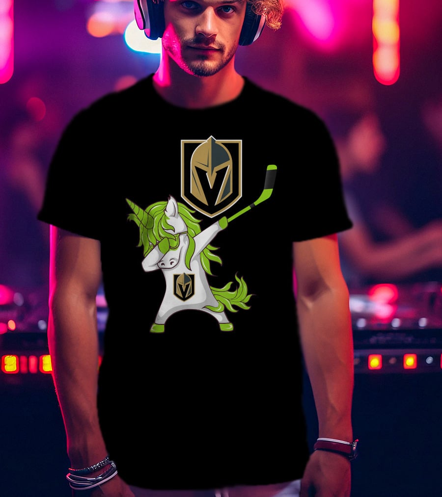 St Patrick Day Dabbing Unicorn Vegas Golden Knights Hockey T-Shirt