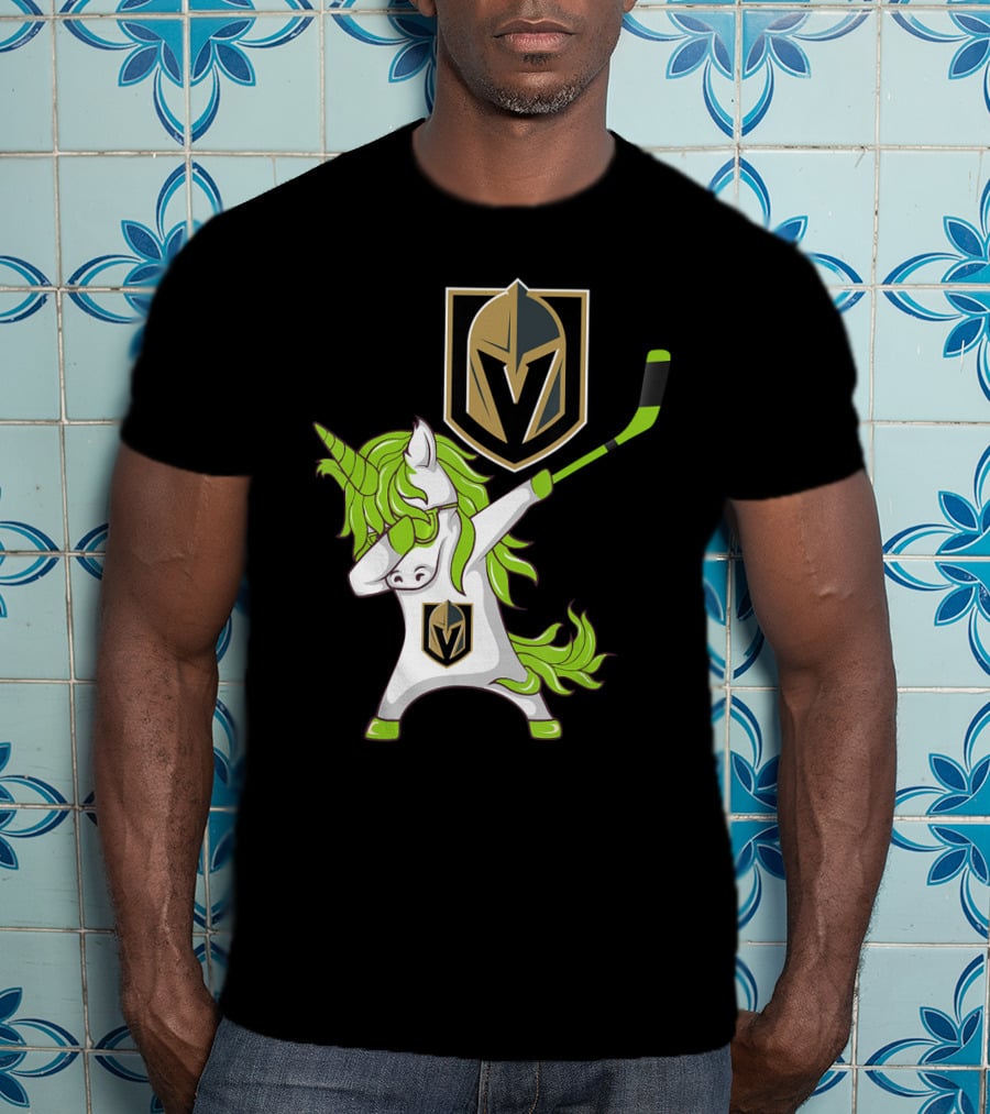 St Patrick Day Dabbing Unicorn Vegas Golden Knights Hockey T-Shirt