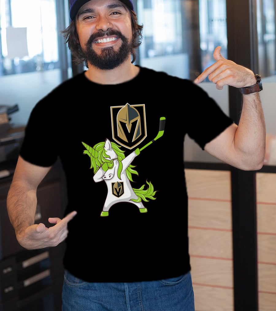 St Patrick Day Dabbing Unicorn Vegas Golden Knights Hockey T-Shirt