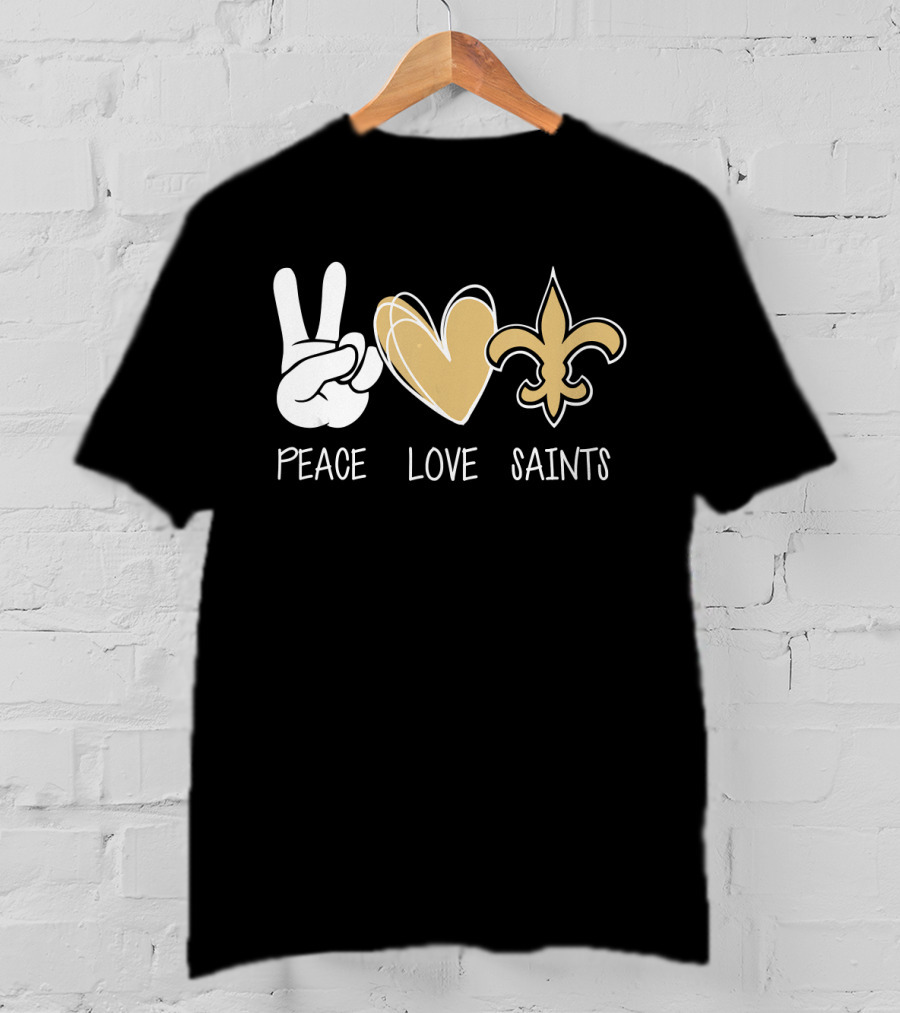 Peace Love Saints Hippie New Orleans Mardi Gras T-Shirt