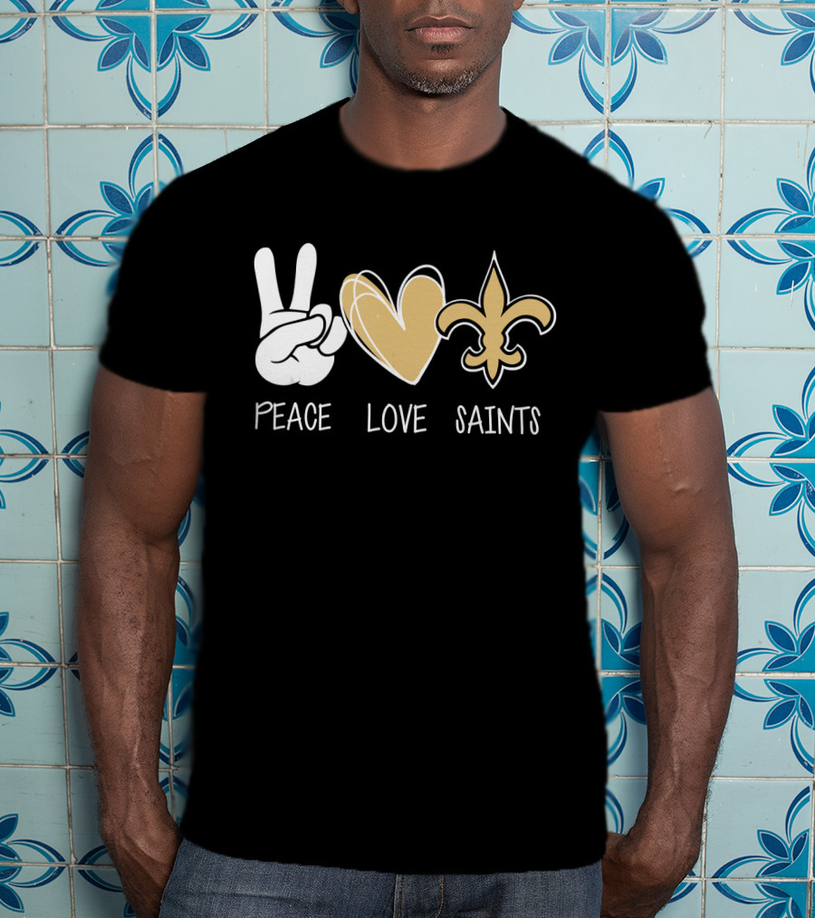 Peace Love Saints Hippie New Orleans Mardi Gras T-Shirt