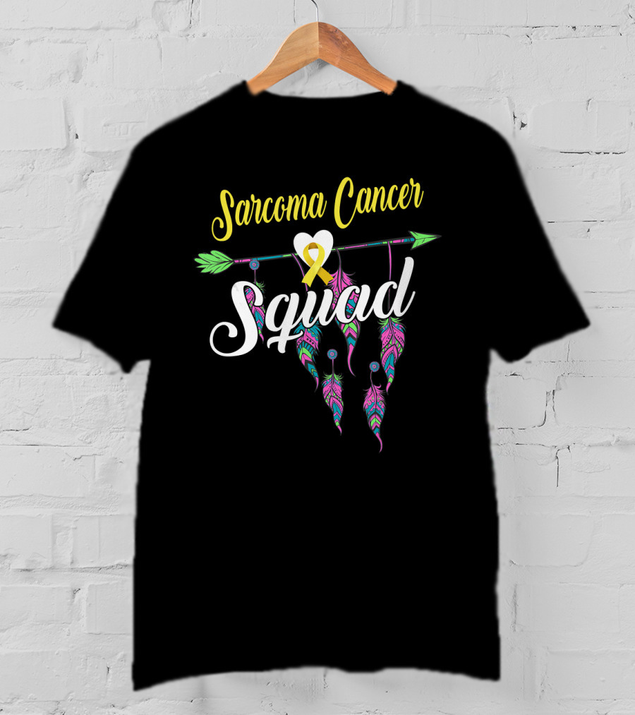 Sarcoma Cancer Squad Yellow Ribbon Dreamcatcher T-Shirt