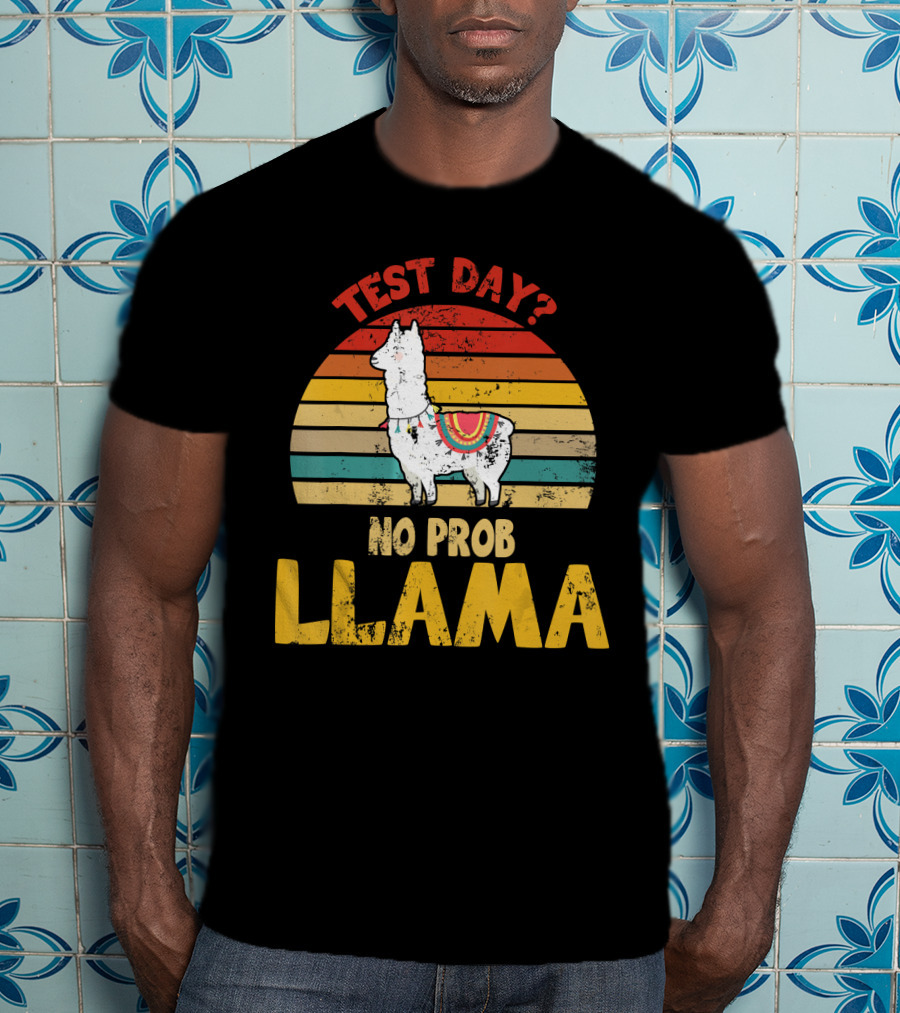 Vintage Test Day? No Prob Llama Retro Teacher T-Shirt