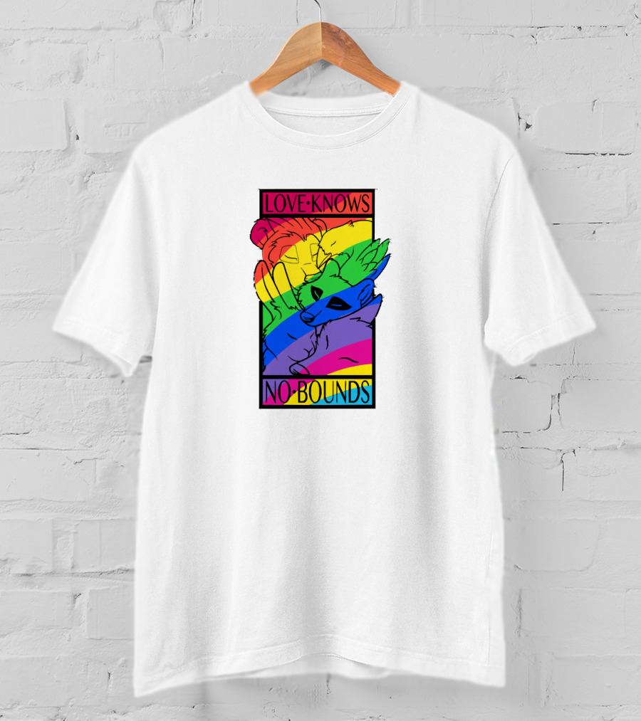 Love Knows No Bounds Rainbow Animal Embrace T-Shirt