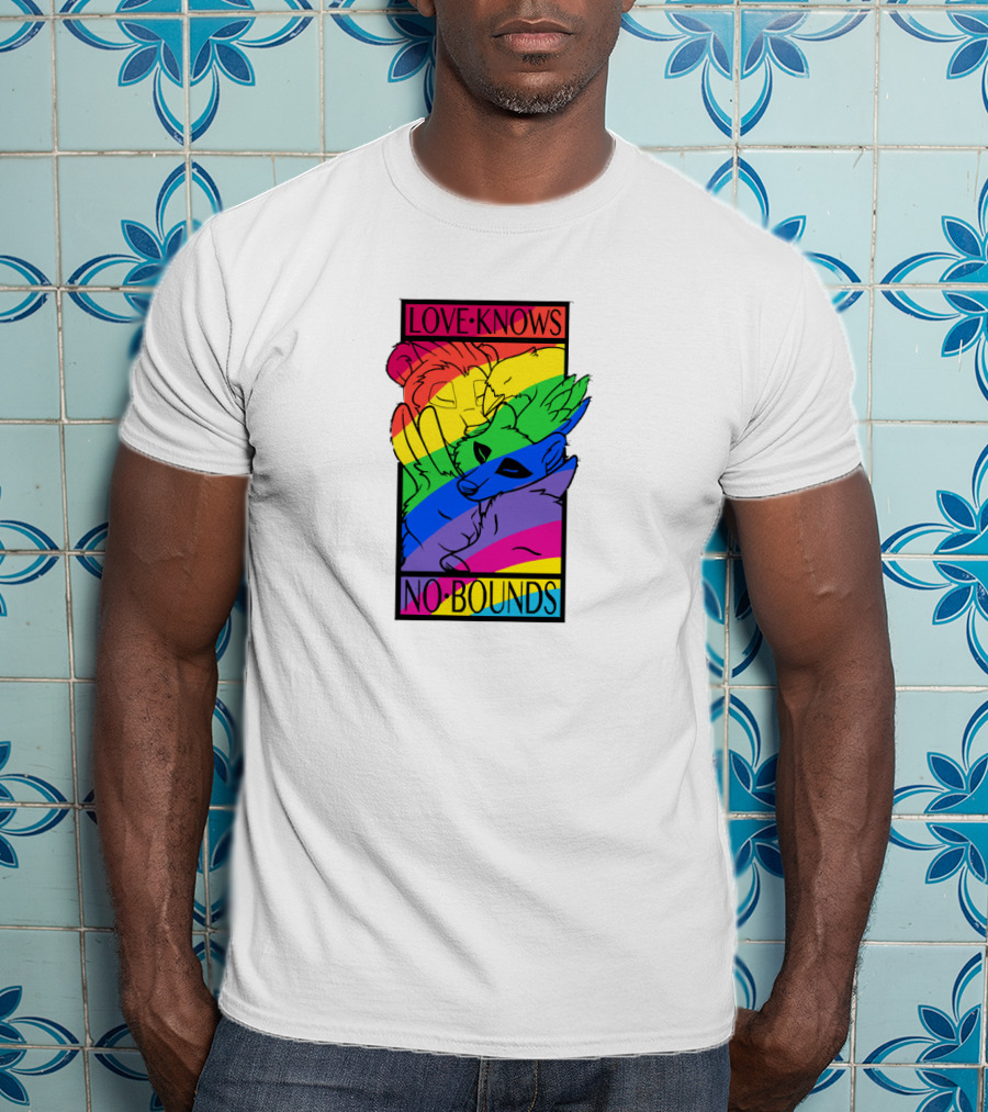 Love Knows No Bounds Rainbow Animal Embrace T-Shirt