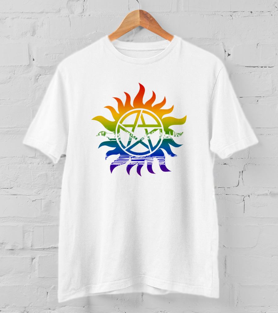 Supernatural Rainbow Pentagram Pride T-Shirt