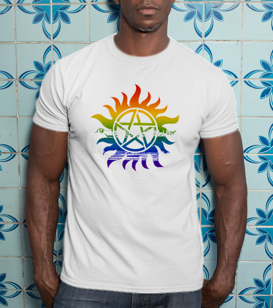 Supernatural Rainbow Pentagram Pride T-Shirt