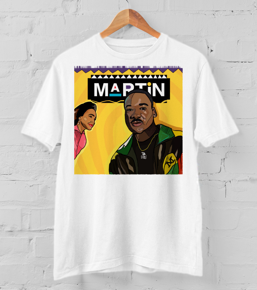 Wassup Like Martin Tribute Yellow Art With Icons T-Shirt