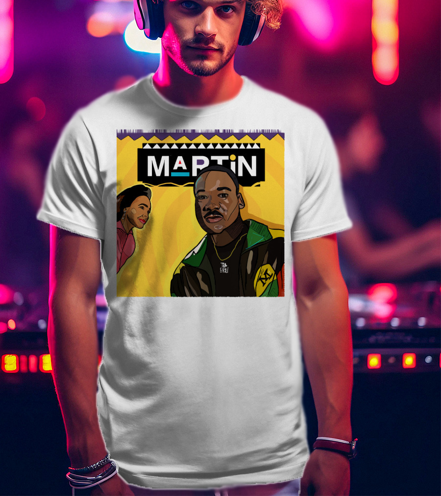 Wassup Like Martin Tribute Yellow Art With Icons T-Shirt