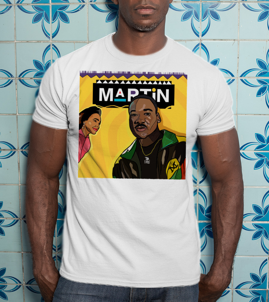 Wassup Like Martin Tribute Yellow Art With Icons T-Shirt
