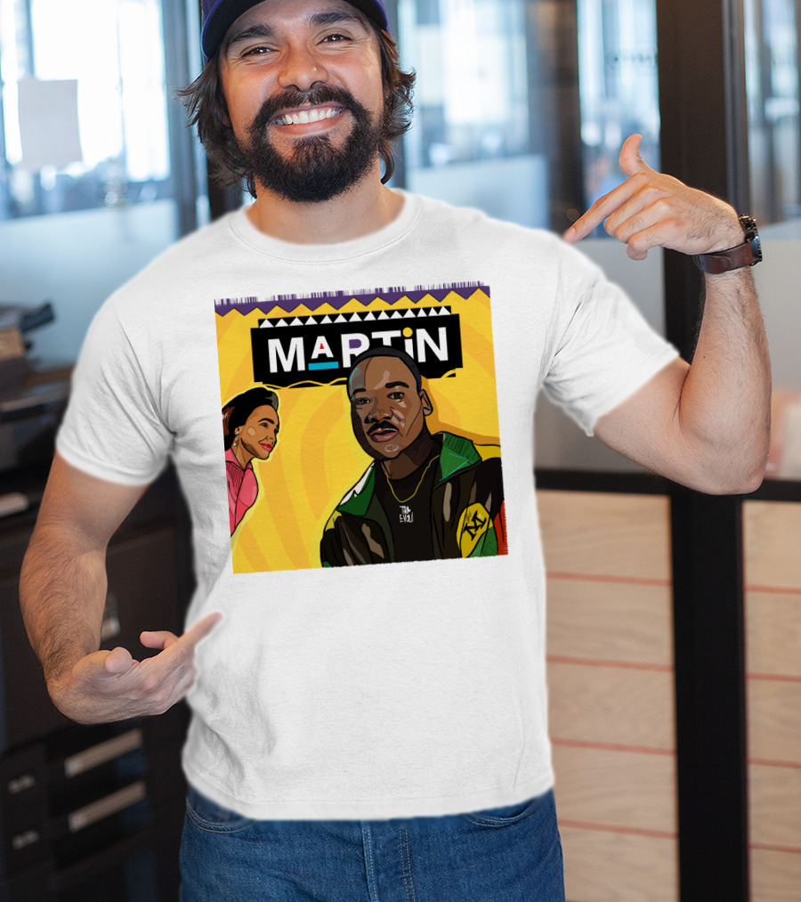 Wassup Like Martin Tribute Yellow Art With Icons T-Shirt