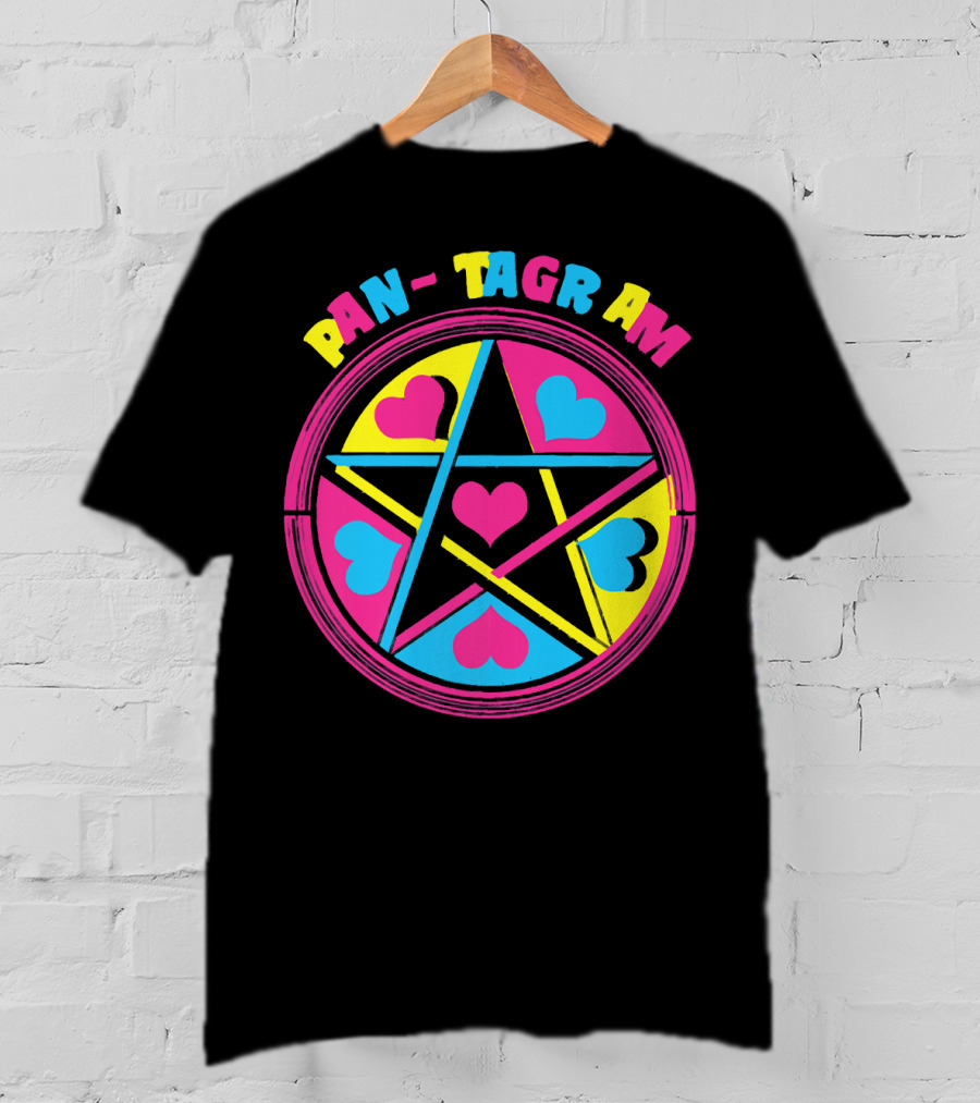 PAN-TAGRAM Hearts And Pentagram Retro T-Shirt