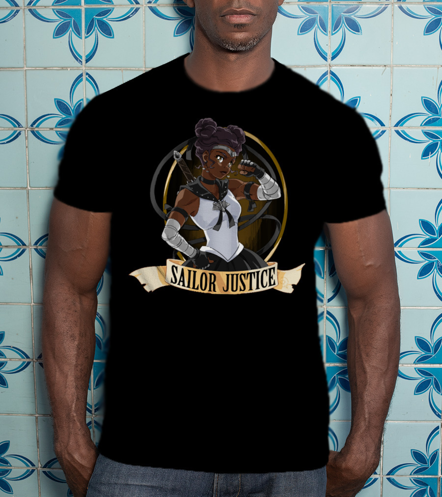 Sailor Justice Warrior With Sword And Fighting Stance T-Shirt