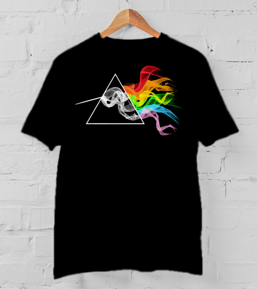 Smoking Dark Side Of The Moon Prism Rainbow Smoke T-Shirt
