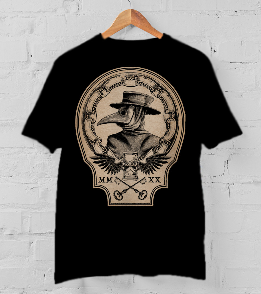 MMXX Plague Doctor Hourglass And Wings Vintage T-Shirt