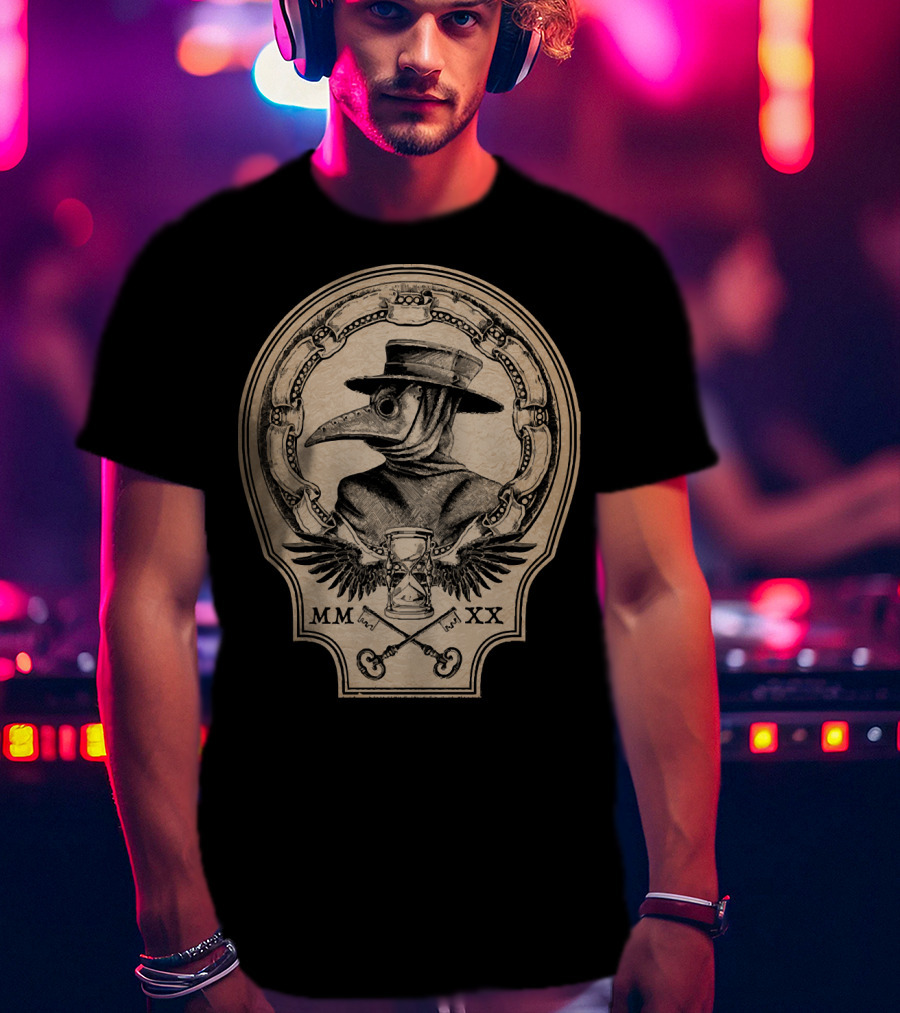 MMXX Plague Doctor Hourglass And Wings Vintage T-Shirt