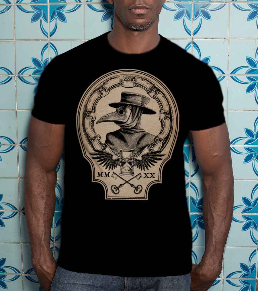 MMXX Plague Doctor Hourglass And Wings Vintage T-Shirt