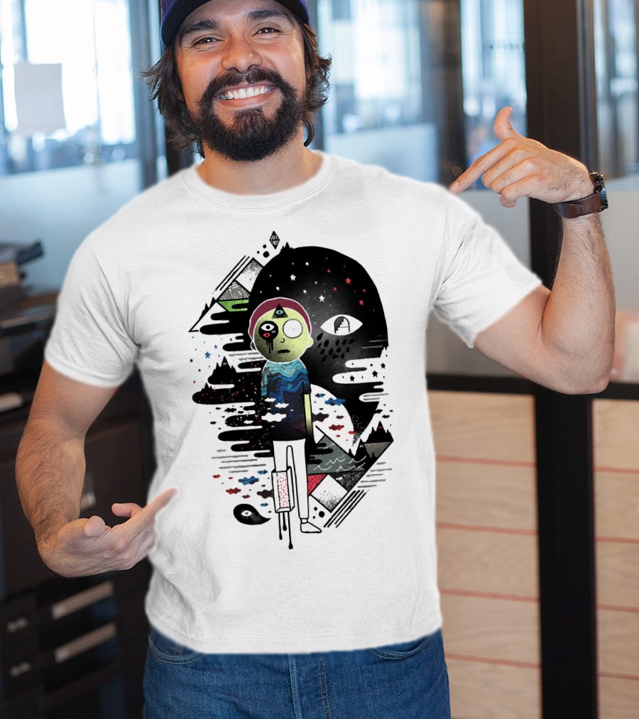 Inner Dimensional Morty Surreal Cosmic Exploration With Third Eye And Galaxy Elements T-Shirt