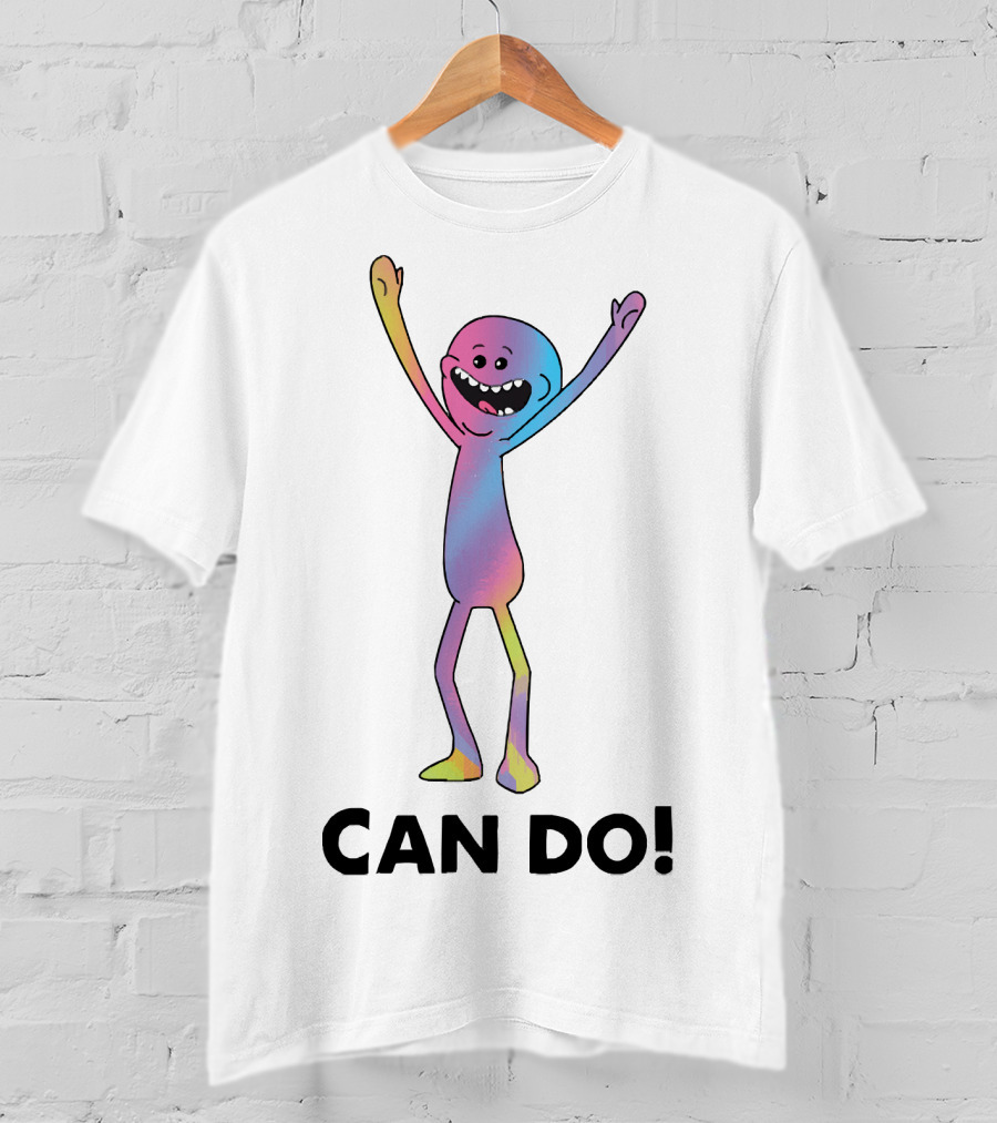 Mr Meeseeks Can Do Rainbow Pose Enthusiastic Character T-Shirt
