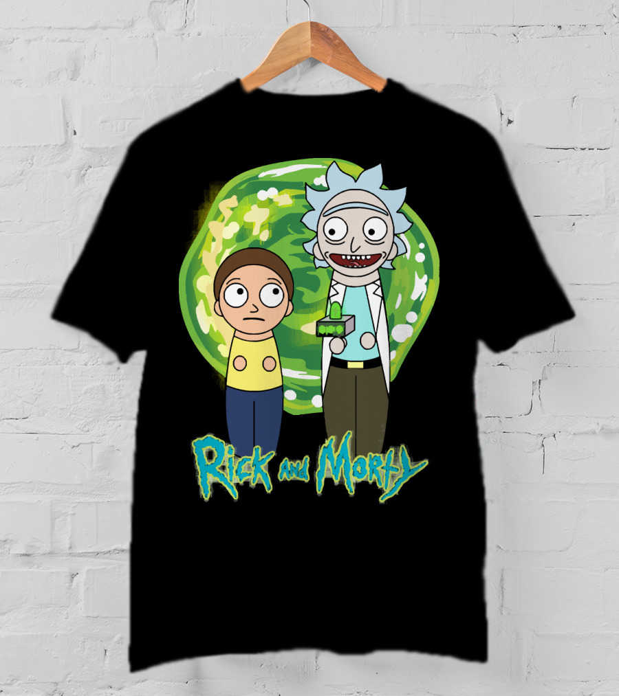 Rick And Morty Green Portal Cute Characters T-Shirt
