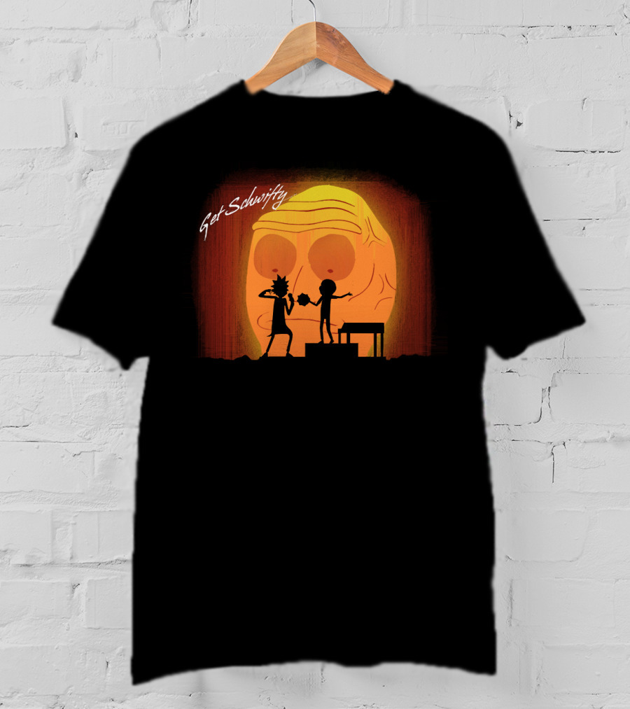 Get Schwifty Rick And Morty Concert Silhouette Against Giant Head T-Shirt