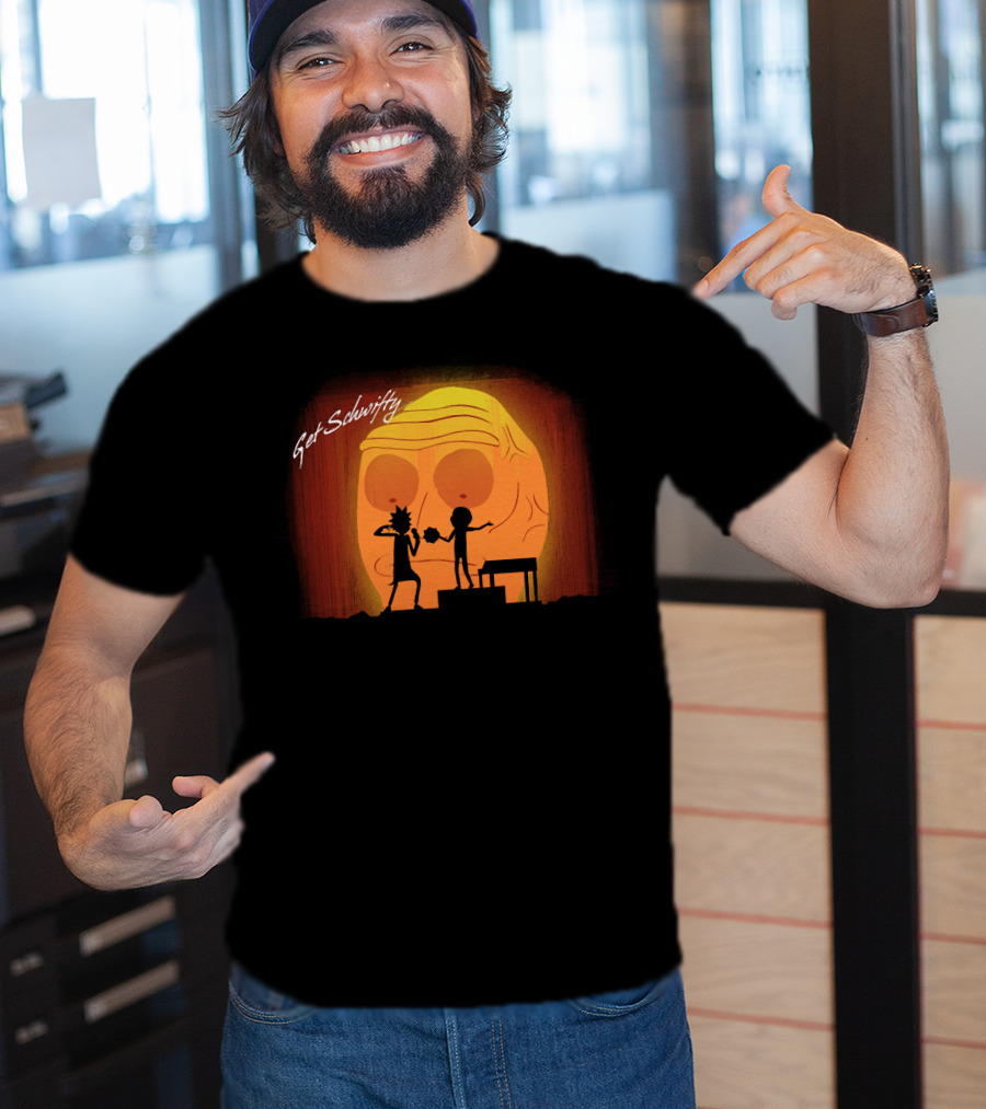 Get Schwifty Rick And Morty Concert Silhouette Against Giant Head T-Shirt