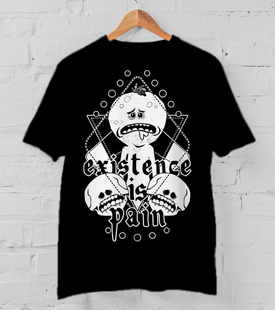 Mr. Meeseeks Existence Is Pain Skulls Geometric T-Shirt