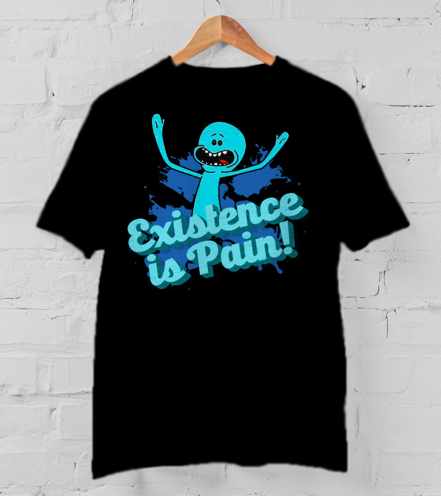 Mr. Meeseeks Existence Is Pain Blue Paint T-Shirt