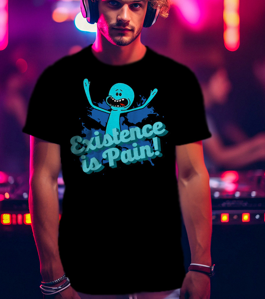 Mr. Meeseeks Existence Is Pain Blue Paint T-Shirt