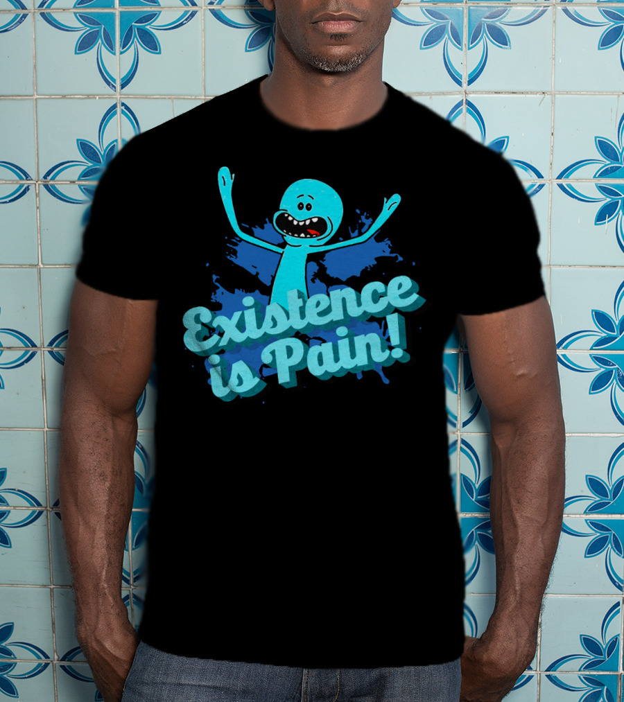 Mr. Meeseeks Existence Is Pain Blue Paint T-Shirt