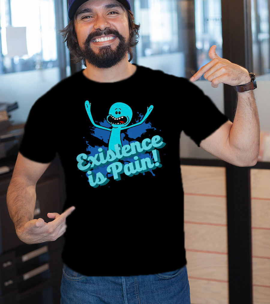 Mr. Meeseeks Existence Is Pain Blue Paint T-Shirt