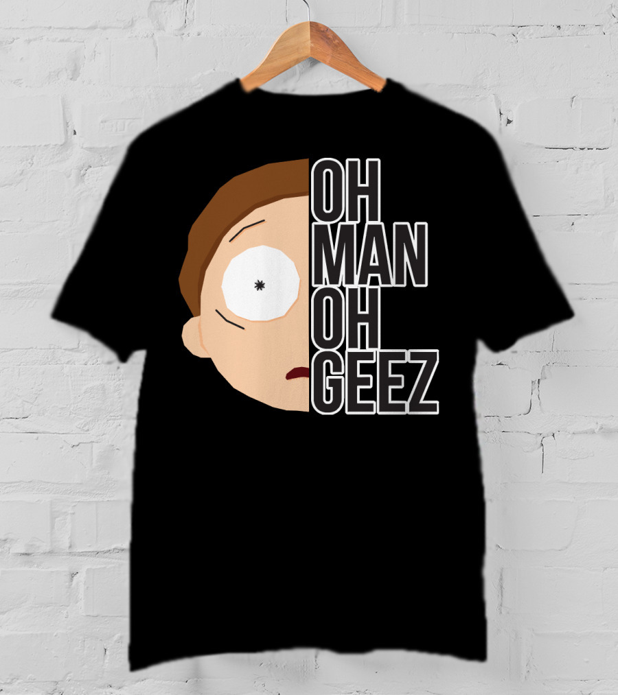 Oh Man Oh Geez Morty Split Face T-Shirt