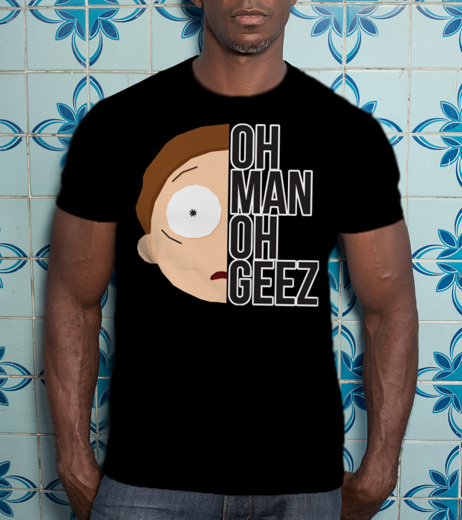 Oh Man Oh Geez Morty Split Face T-Shirt